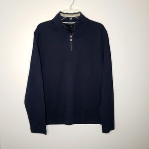 Ted Baker London Morric Men's Size 5 L to XL Navy  Textured Half Zip Shi…